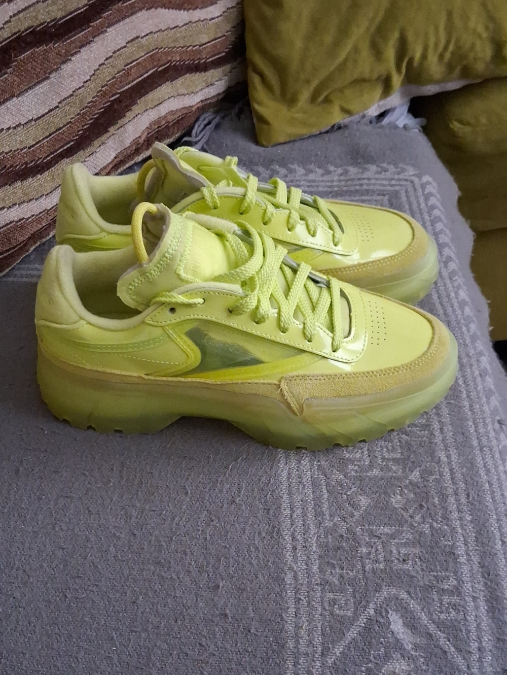 Reebok Cardi B Women’s Neon Yellow Platform Sneakers